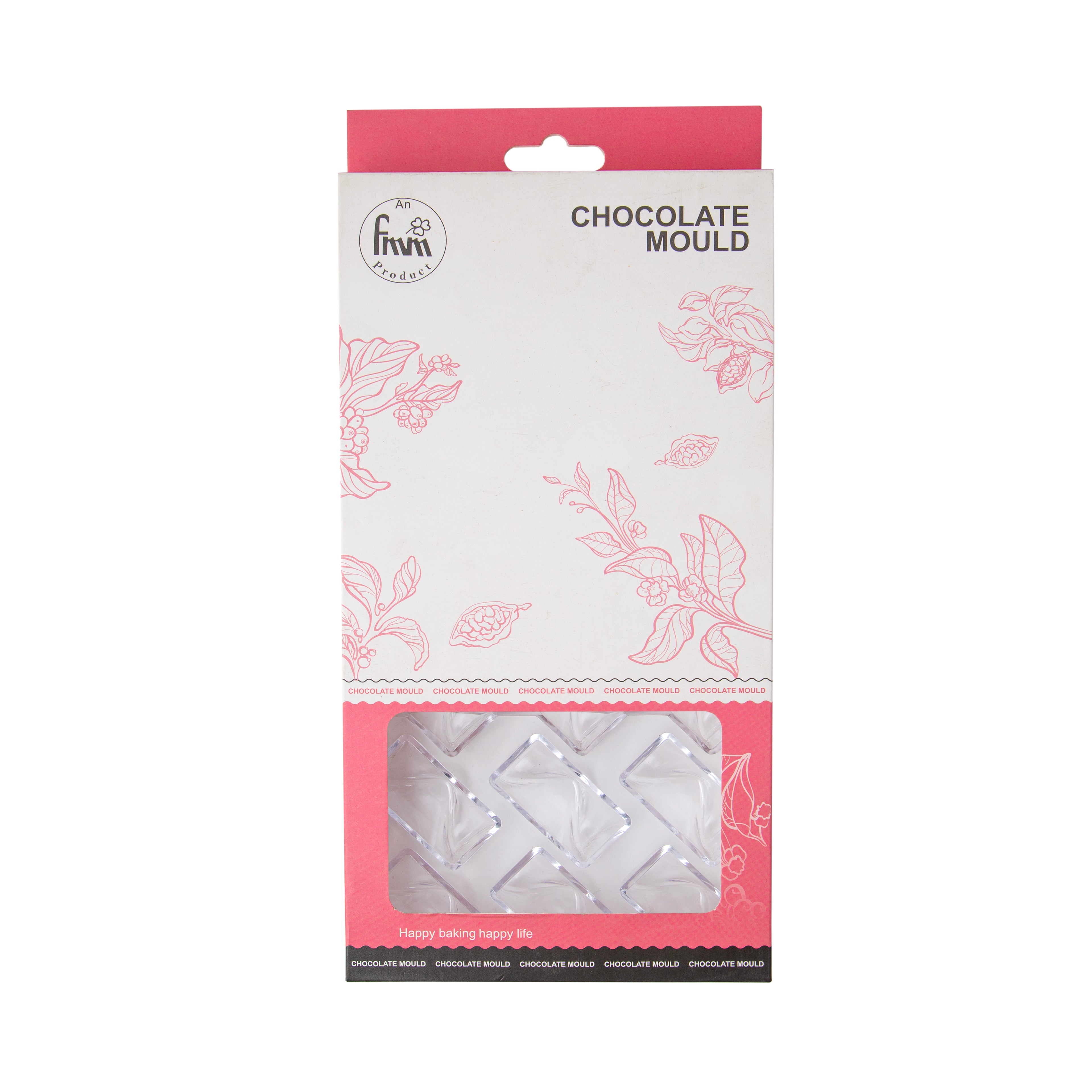 18-Cavity Diamond Rectangle Chocolate Mold – Premium Polycarbonate Mold for Chocolates, Pralines, Truffles & Candy Making