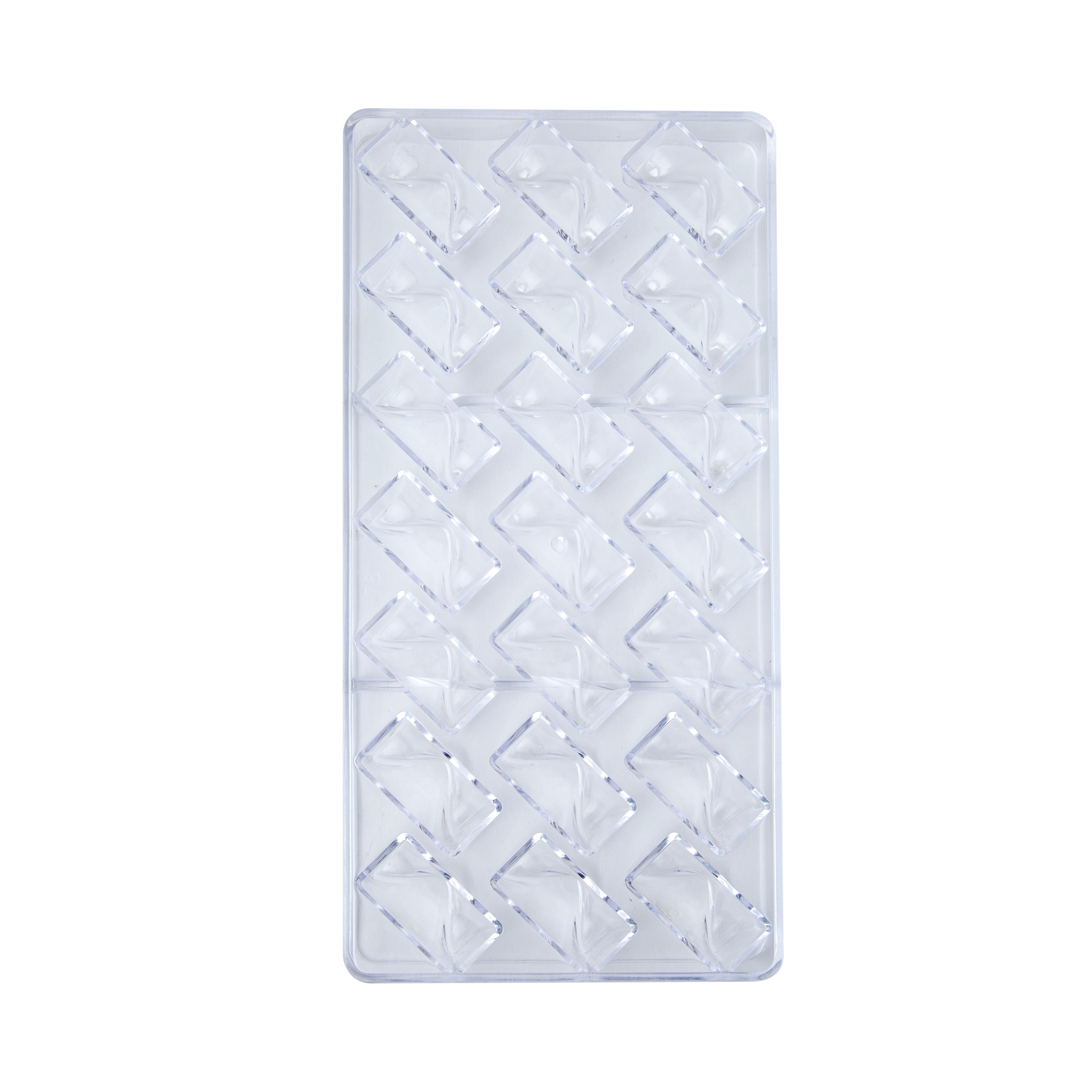 18-Cavity Diamond Rectangle Chocolate Mold – Premium Polycarbonate Mold for Chocolates, Pralines, Truffles & Candy Making