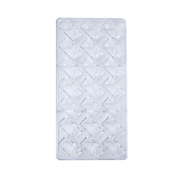 18-Cavity Diamond Rectangle Chocolate Mold – Premium Polycarbonate Mold for Chocolates, Pralines, Truffles & Candy Making