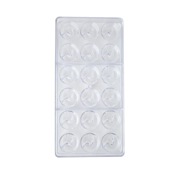18-Cavity Round Swirl Chocolate Mold – Premium Polycarbonate Mold for Chocolates, Pralines, Truffles & Candy Making