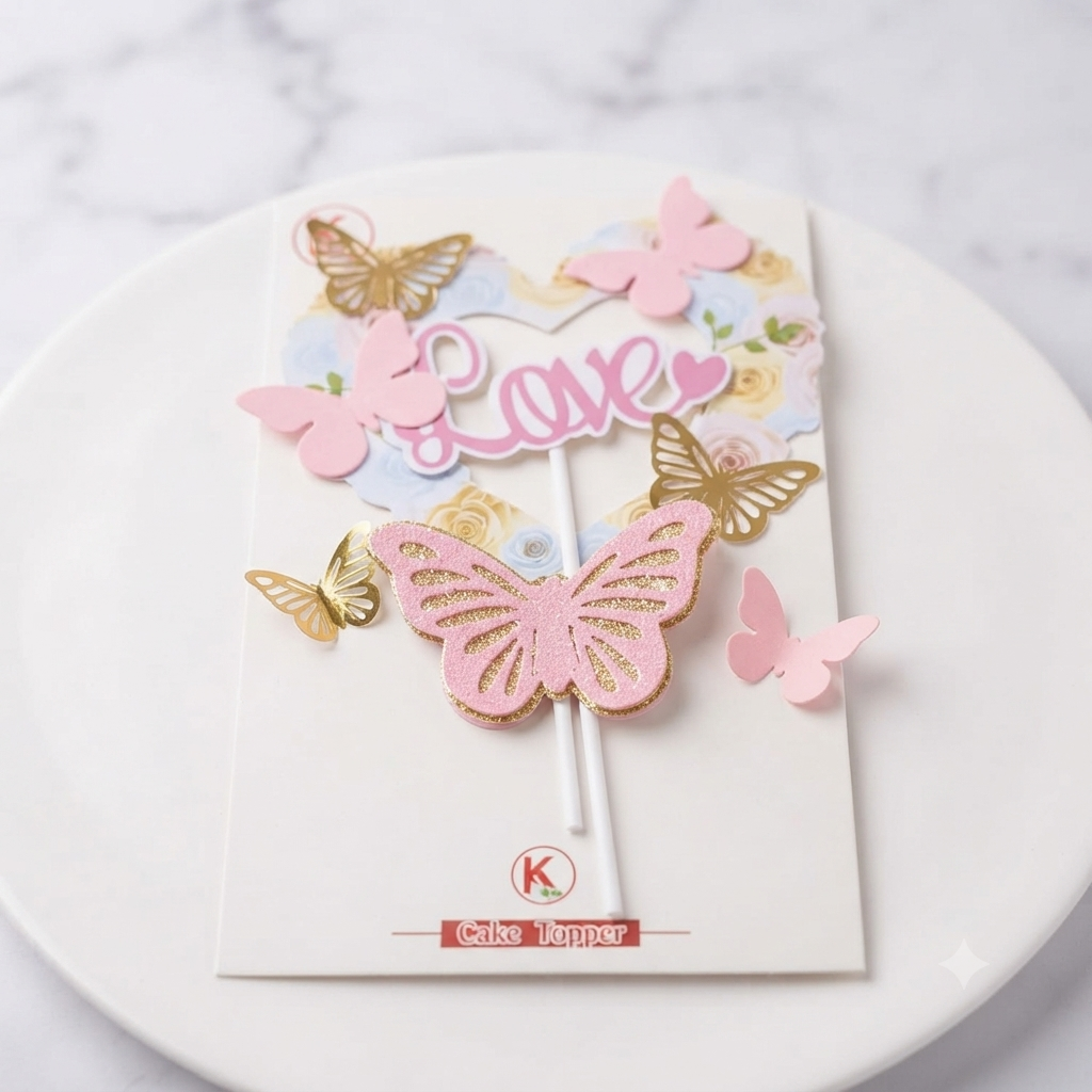 Butterfly Love Cake Topper Set