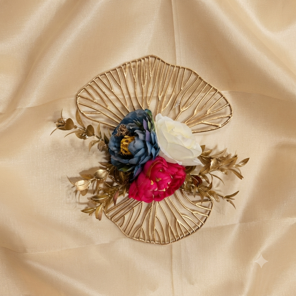 Luxury Gold Leaf Floral Hamper Decoration