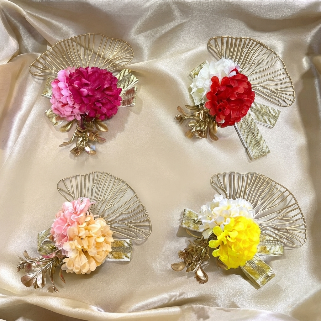 Luxury Gold Fan Floral Hamper Decoration