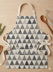 Geometric Triangle Cotton Kitchen Apron