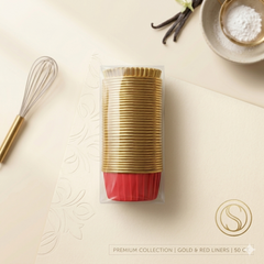 Gold & Pink Cupcake Liners - 50 Pieces