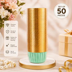 Gold & Red Cupcake Liners - 50 Pieces