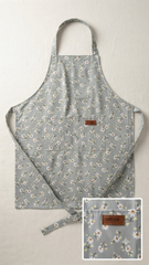 Grey Daisy Print Apron