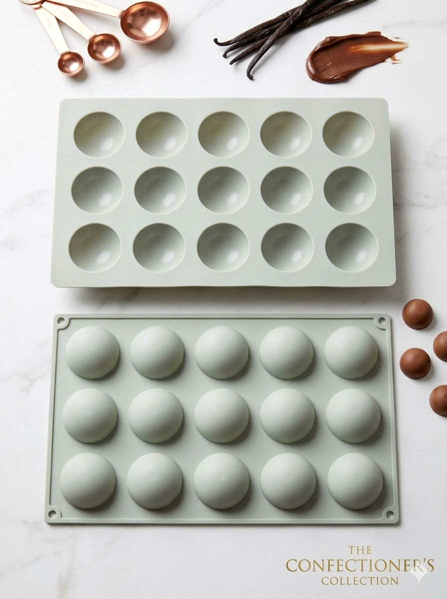 The Confectioner's Collection Premium Semi-Sphere Silicone Mold – 15-Cavity