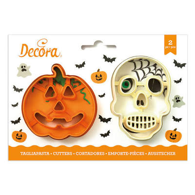 Halloween Pumpkin & Skull Plastic Cutter Set (2 Piece)