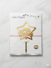 Happy Birthday Star Acrylic Cake Topper
