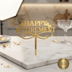 Happy Retirement Acrylic Cake Topper