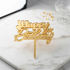 Heart Happy Birthday Acrylic Cake Topper