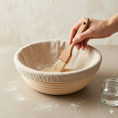 Natural Rattan Proofing Basket with Linen Liner | Baking Cart