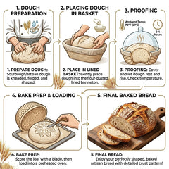 Oval Bread Proofing Basket with Linen Liner | Baking Cart