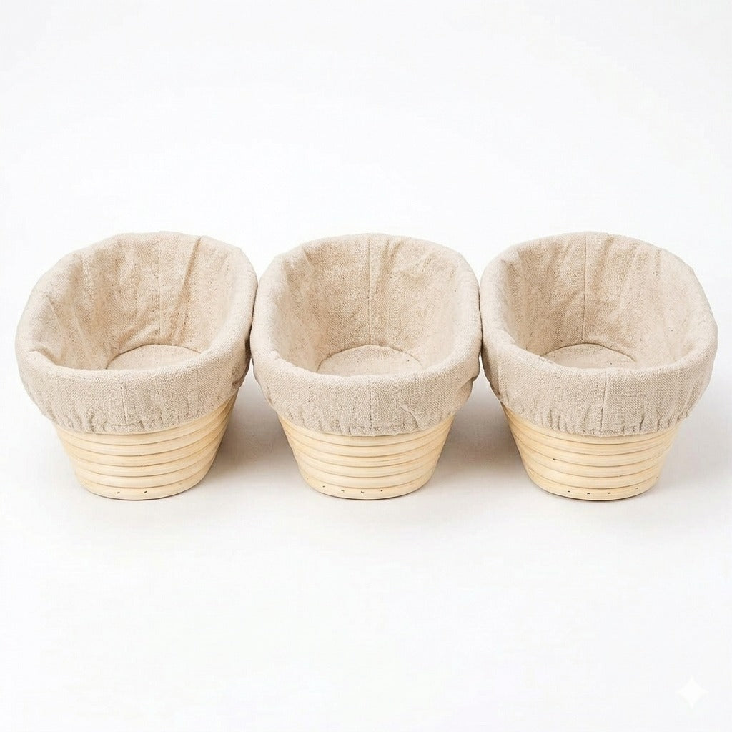 Oval Bread Proofing Basket with Linen Liner | Baking Cart