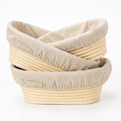 Oval Bread Proofing Basket with Linen Liner | Baking Cart