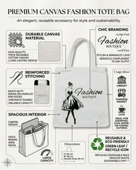 Fashion Boutique Printed Canvas Tote Bag | Baking Cart