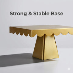 Luxury Gold Metal Cake Stand with Scalloped Edge | Baking Cart