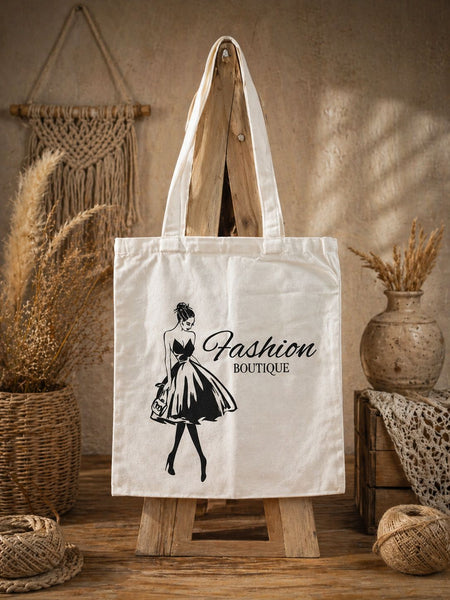 Fashion Boutique Printed Canvas Tote Bag | Baking Cart
