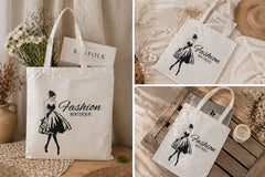 Fashion Boutique Printed Canvas Tote Bag | Baking Cart