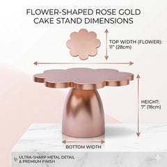 Rose Gold Floral Dessert & Cake Stand | Baking Cart