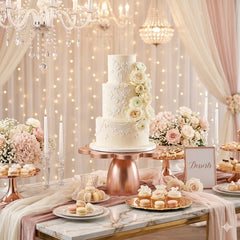 Rose Gold Floral Dessert & Cake Stand | Baking Cart