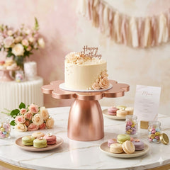 Rose Gold Floral Dessert & Cake Stand | Baking Cart