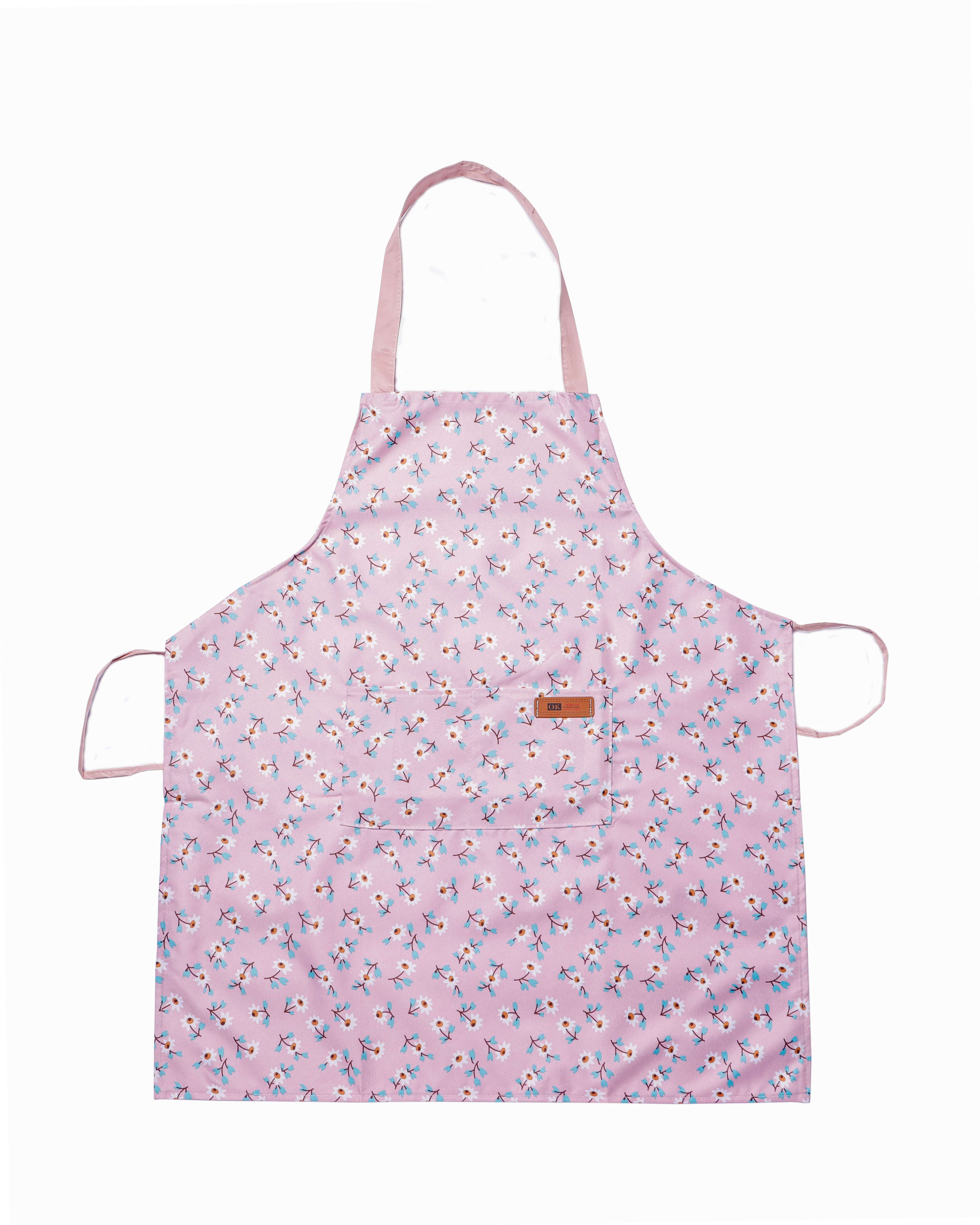 Premium Pink Floral Kitchen Apron with Front Pocket – Stylish Cooking & Baking Apron for Home & Professional Use