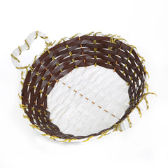 Premium Handwoven Chocolate Brown Gift Basket with Decorative Golden Finish | Baking Cart
