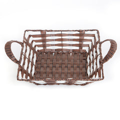 Premium Rectangular Handwoven Storage & Gift Basket with Handles | Baking Cart