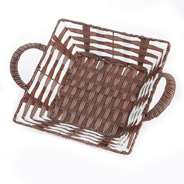 Premium Rectangular Handwoven Storage & Gift Basket with Handles | Baking Cart