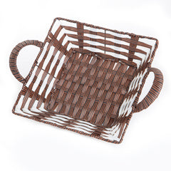 Premium Rectangular Handwoven Storage & Gift Basket with Handles | Baking Cart