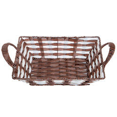 Classic Rectangular Handwoven Utility Basket with Dual Handles | Baking Cart