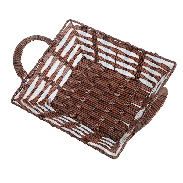 Classic Rectangular Handwoven Utility Basket with Dual Handles | Baking Cart