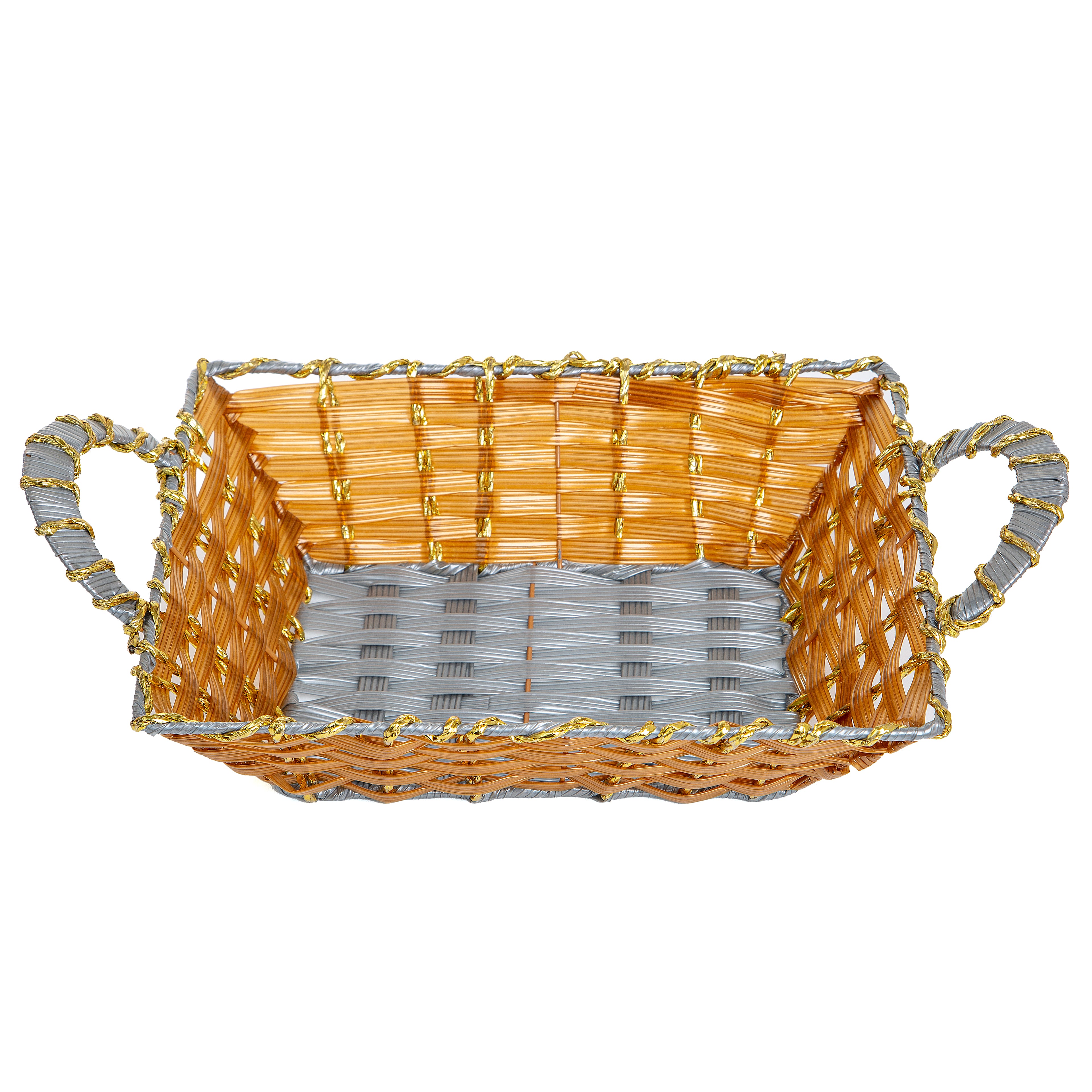 Handwoven Gift Basket with Handles | Decorative Hamper Basket | Baking Cart