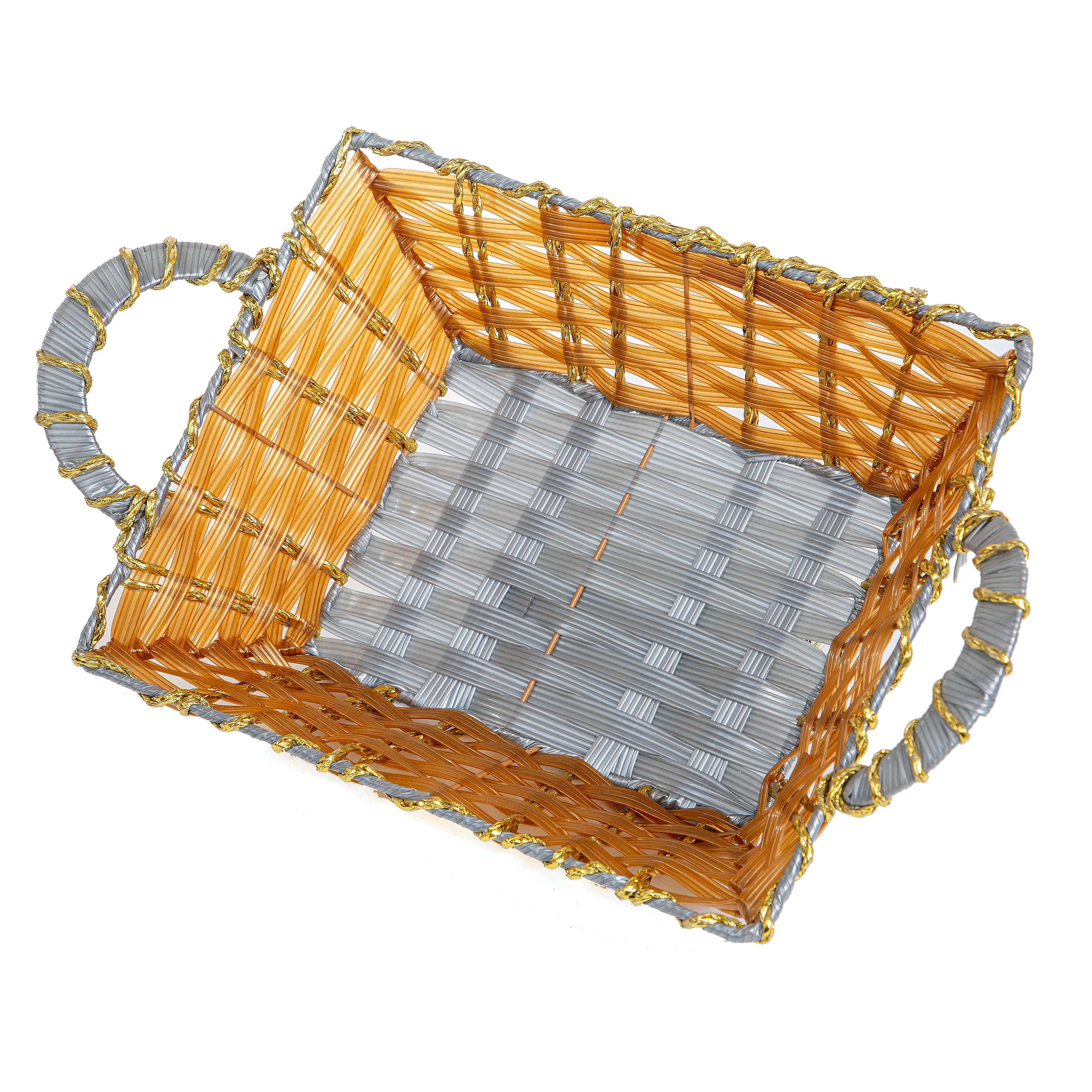 Handwoven Gift Basket with Handles | Decorative Hamper Basket | Baking Cart