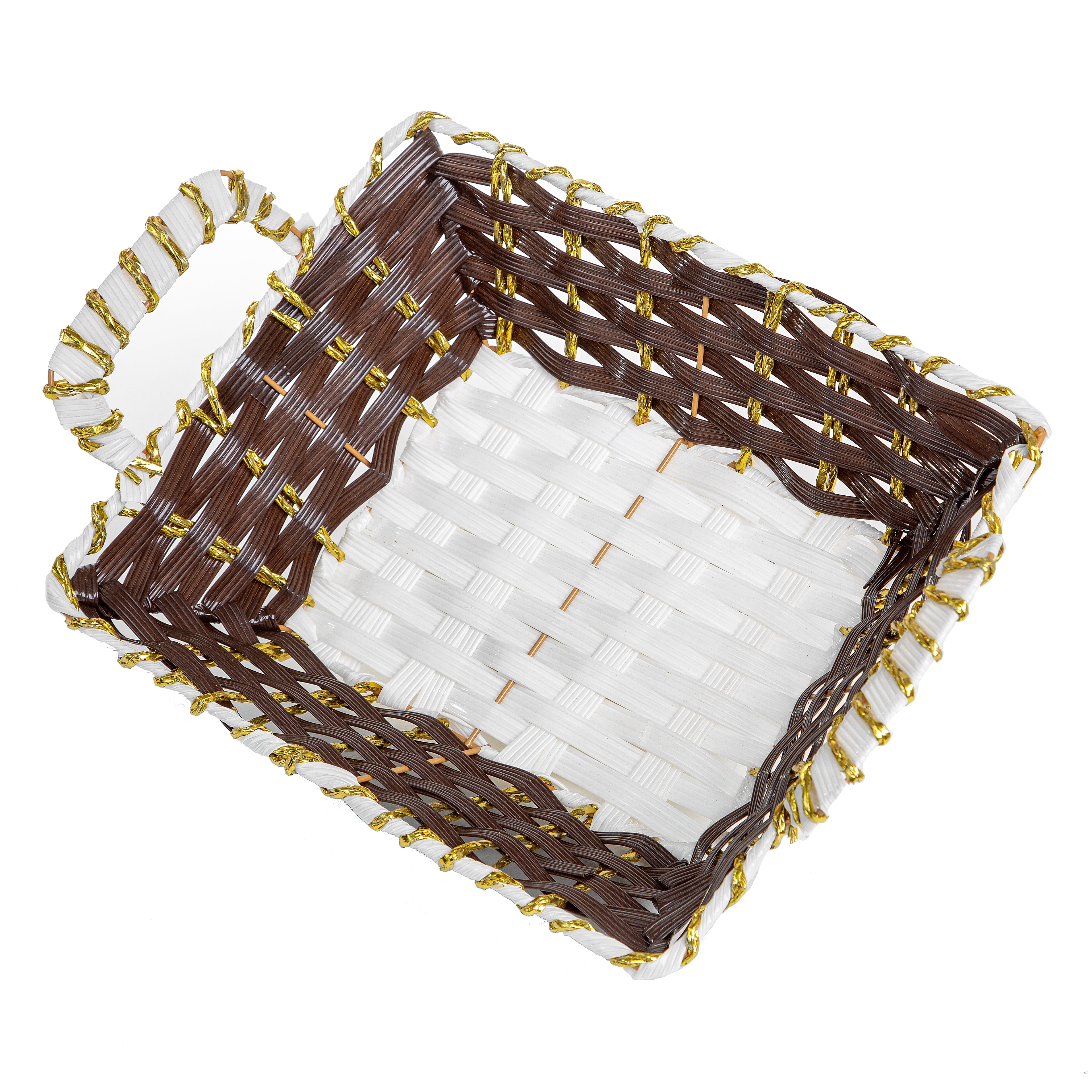 Handwoven Hamper Basket with Handles | Decorative Gift Basket | Baking Cart
