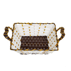 Mini Handwoven Gift Basket with Handles | Decorative Hamper Basket | Baking Cart