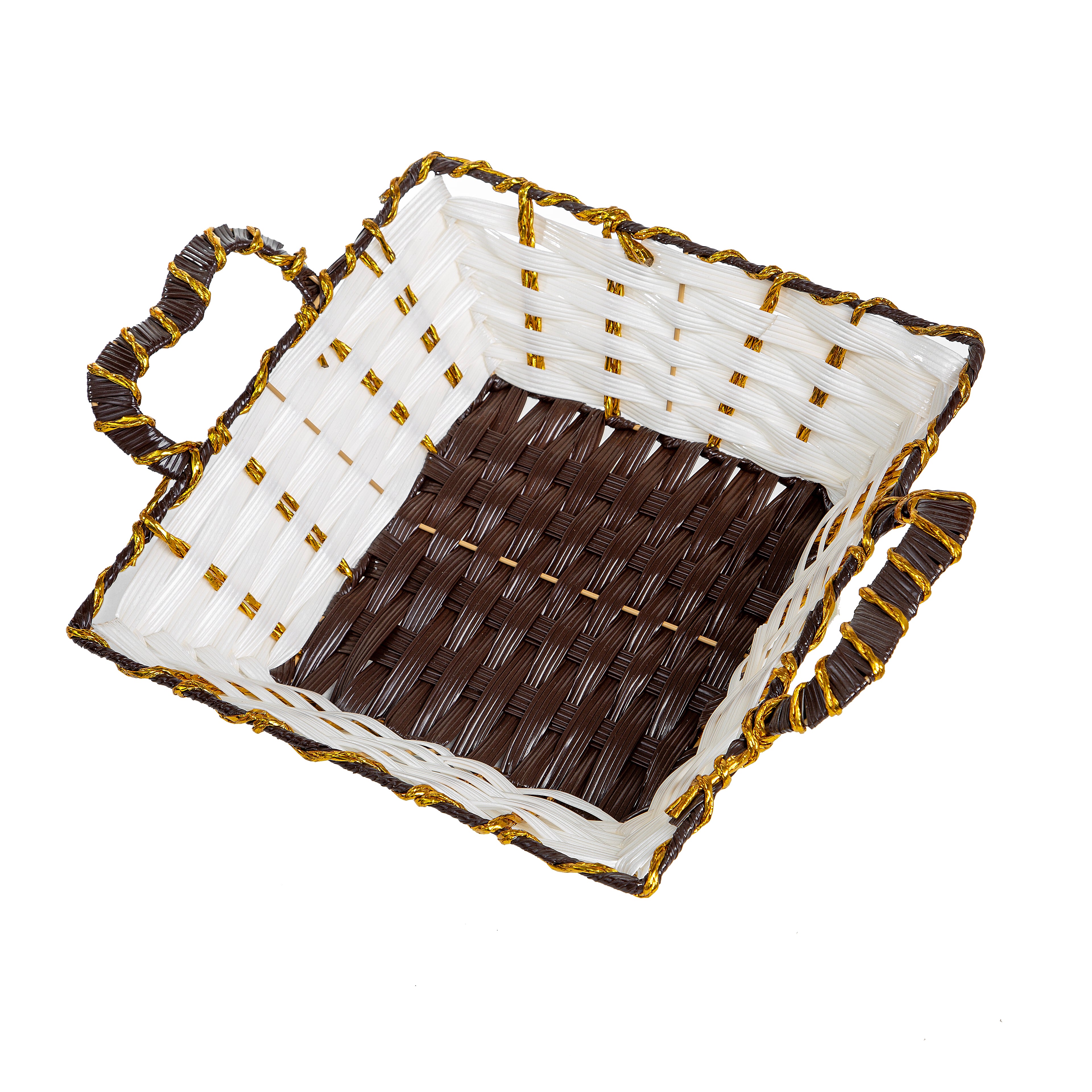Mini Handwoven Gift Basket with Handles | Decorative Hamper Basket | Baking Cart
