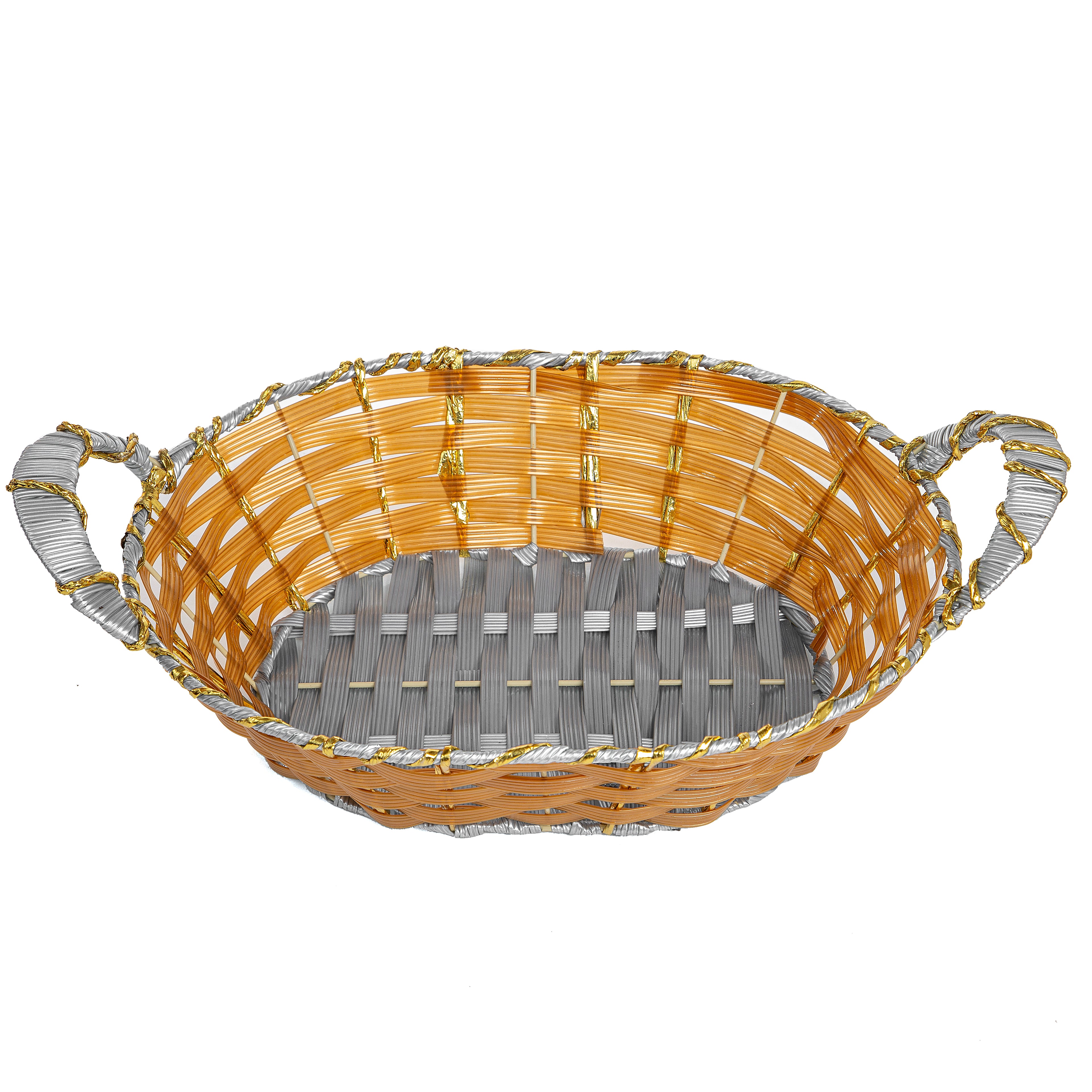 Golden Weave Oval Utility Basket with Handles | Baking Cart