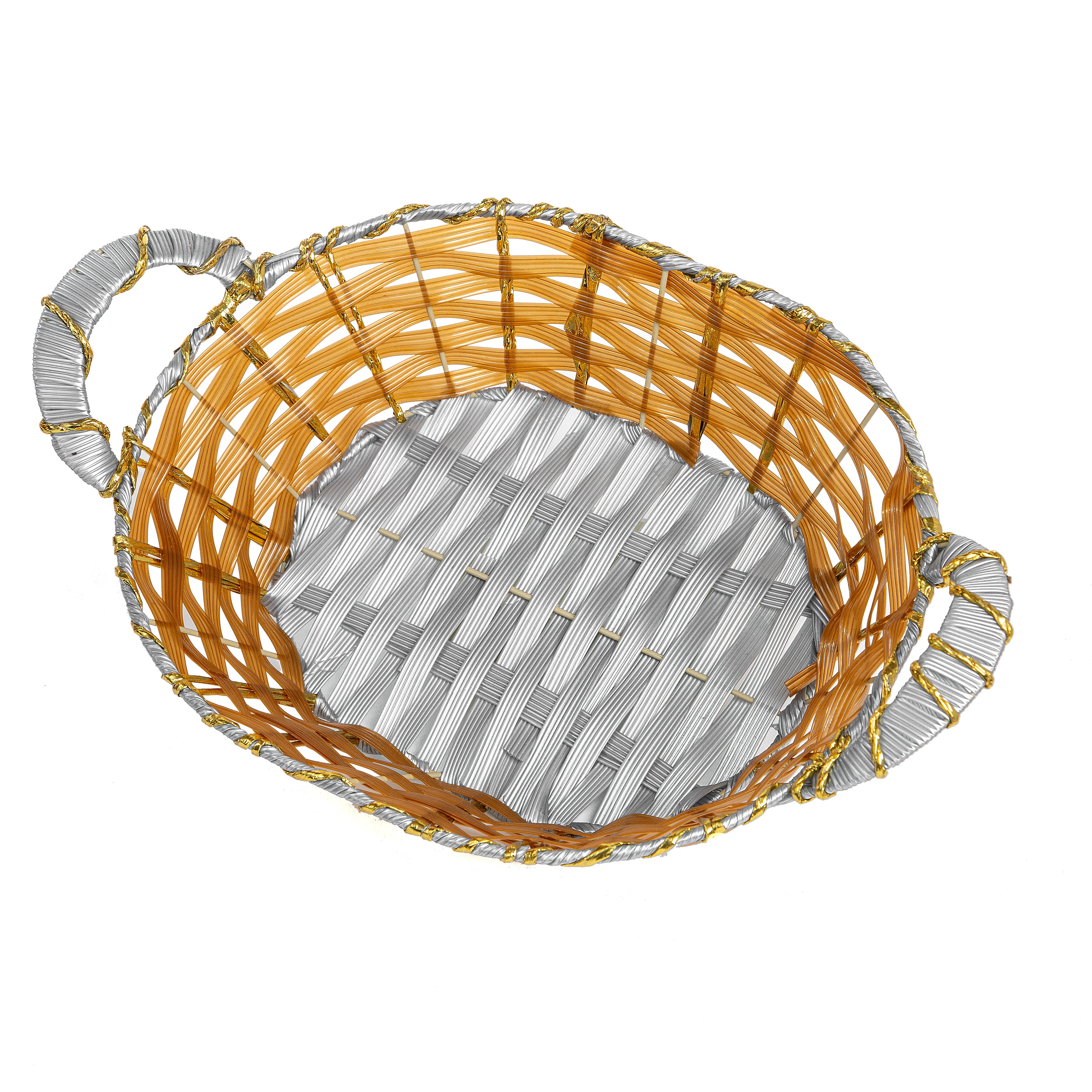 Golden Weave Oval Utility Basket with Handles | Baking Cart