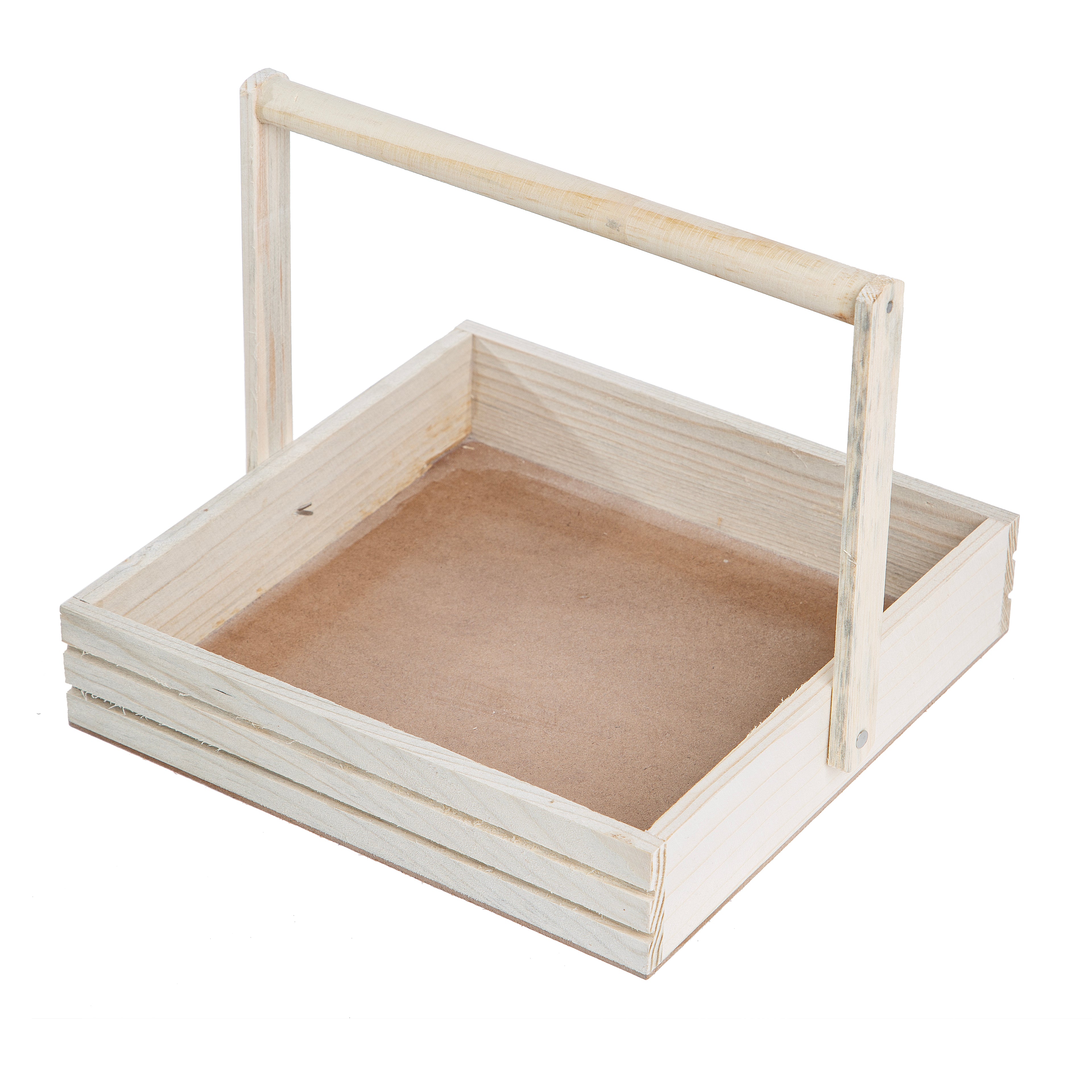 Handcrafted Wooden Utility Storage Tray with Handle | Hamper Basket | Baking Cart