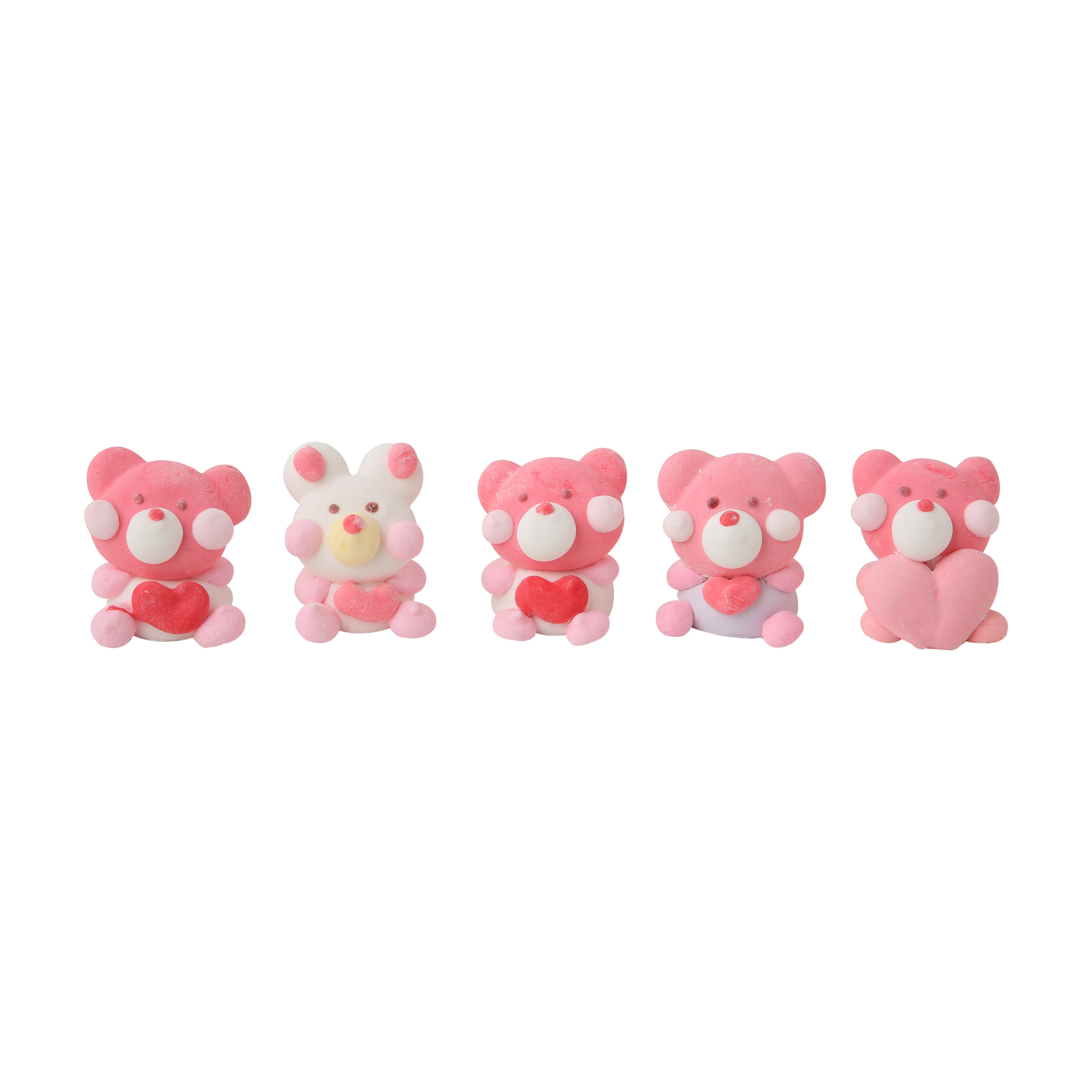 MARSHMALLOW CUTE TEDDY WITH HEARTS 10 PCS PACKING