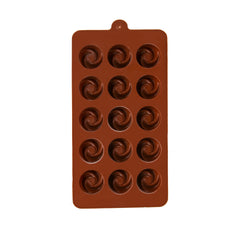 15 Cavity Spiral Swirl Silicone Chocolate Mold – Round Truffle, Candy & Dessert Mold for DIY Baking