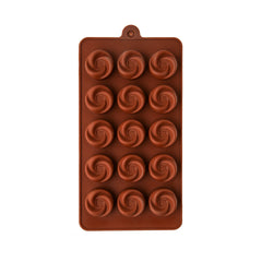 15 Cavity Spiral Swirl Silicone Chocolate Mold – Round Truffle, Candy & Dessert Mold for DIY Baking