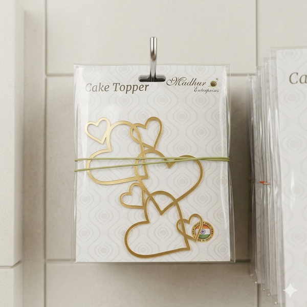 Interlocking Hearts Acrylic Cake Topper