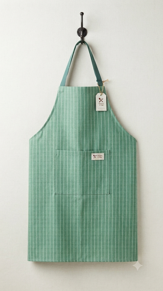 Mint Green Pinstripe Apron