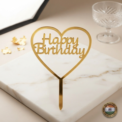 Modern Happy Birthday Acrylic Cake Topper