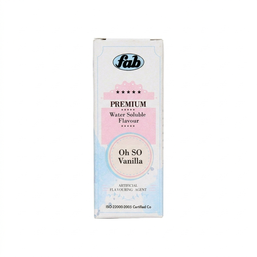 Fab Premium Oh So Vanilla Water Soluble Flavour | Rich Vanilla Essence | Artificial Flavouring Agent | For Bakery, Desserts & Beverages