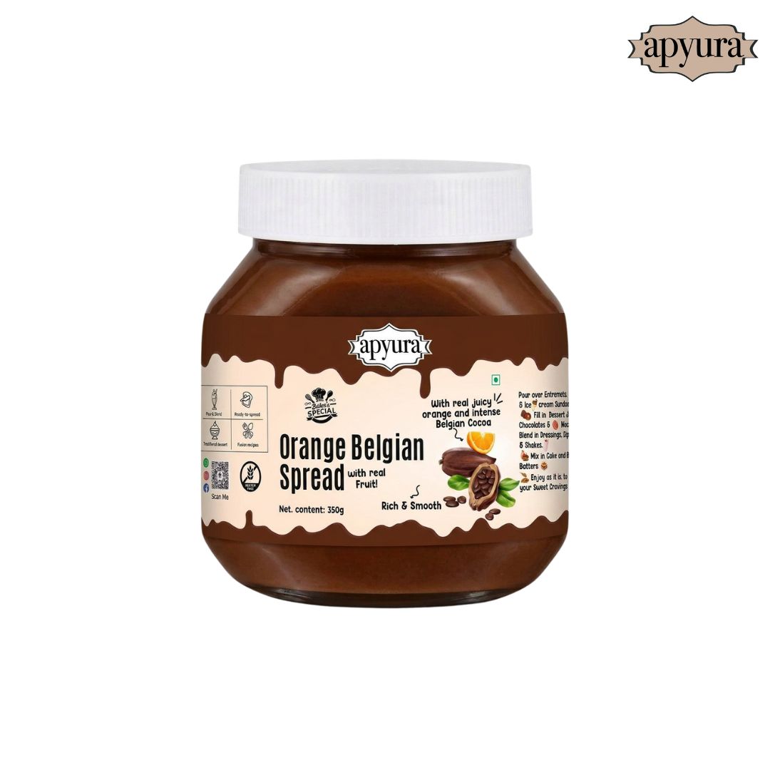 Apyura Orange Belgian Chocolate Spread & Filling –| Zesty Orange & Rich Chocolate Flavour for Cakes, Desserts & Beverages